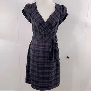 Allen B By Allen Schwartz 4 dress plaid brown blue